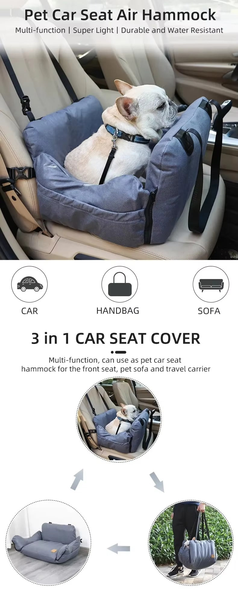 Luxury Inflatable Pet Car Travel Bed – Washable & Portable