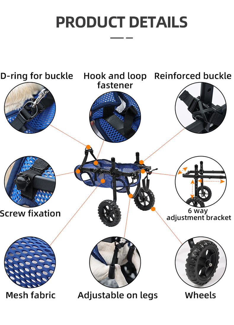 Adjustable 2-Wheel Pet Wheelchair