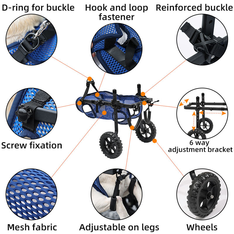 Adjustable 2-Wheel Pet Wheelchair