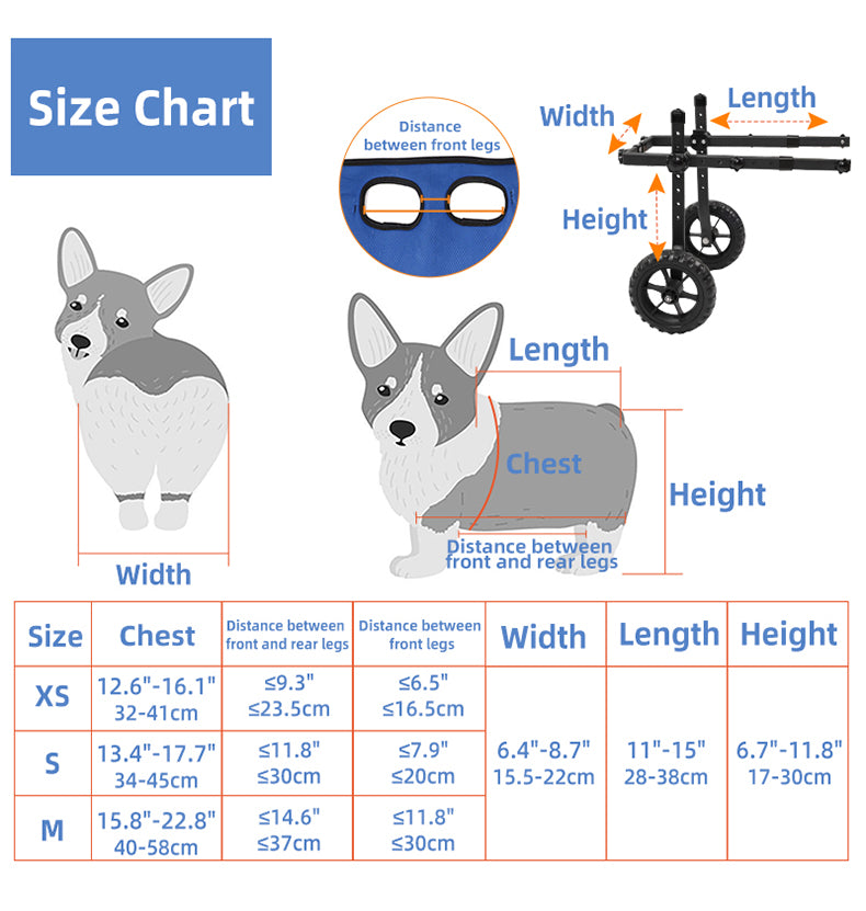 Adjustable 2-Wheel Pet Wheelchair