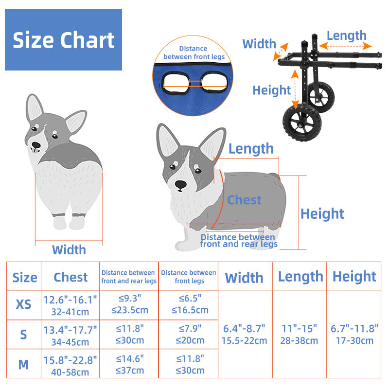 Adjustable 2-Wheel Pet Wheelchair