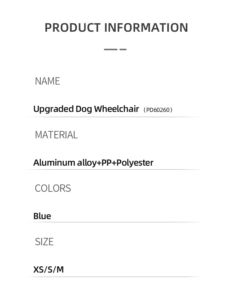 Adjustable 2-Wheel Pet Wheelchair